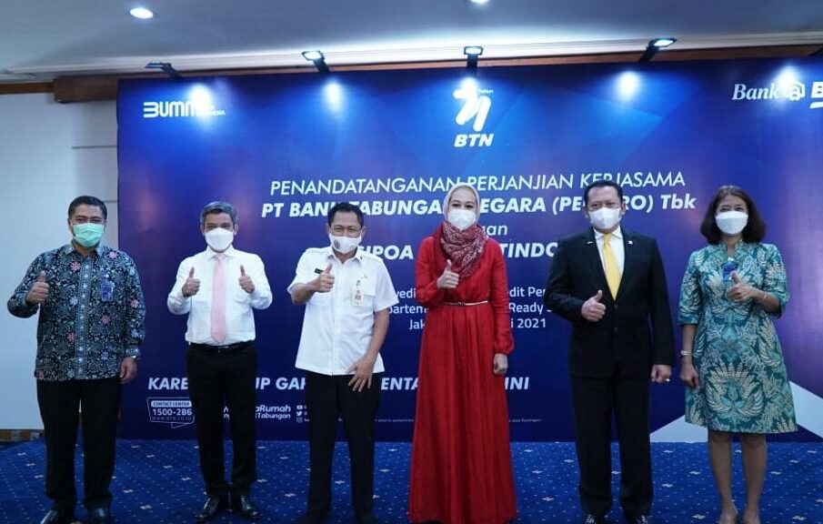 Penandatanganan kerjasama PT BTN, PT Sipoa Propertindo, dan INKOPPOL Senin 1 Februari 2021 (Foto Istimewa)