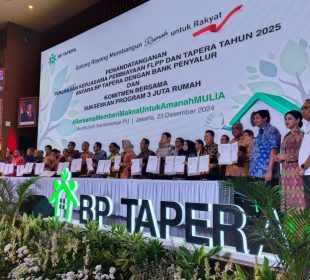 Penandatanganan Perjanjian Kerja Sama BP Tapera bersama 39 bank pelaksana KPR FLPP Tahun 2025 (Foto: Oki Baren)