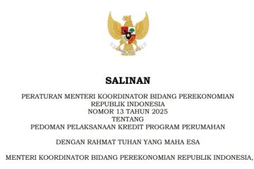 Permenko 13 Tahun 2025 tentang Kredit Program Perumahan